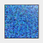 Vibrant Blue Expressionist Oil Painting Square