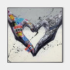 Graffiti Heart Hands Pop Art Painting