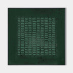 Wabi-Sabi Wall Art Dark Green Textured Grid Abstract Painting