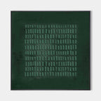 Dark Green Textured Grid Abstract Oil Painting