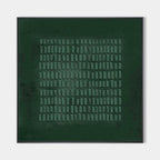 Dark Green Textured Grid Abstract Oil Painting