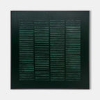 Deep Teal Textured Striped Abstract Oil Painting