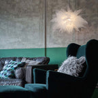 Arisha Modern Flower Fabric Pendant Light, Bedroom, White