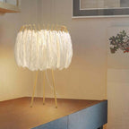 O'Moore Artistic Tripod Feather Floor Lamp, White
