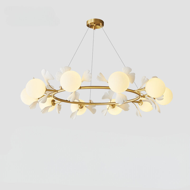 Olivia Luxury Minimalist Chandelier Creative Leaf Glass Living Room