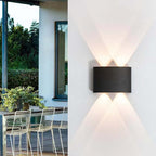 Tronix Modern Rectangular Metal Outdoor Wall Lamp, Black/White, Water-wave