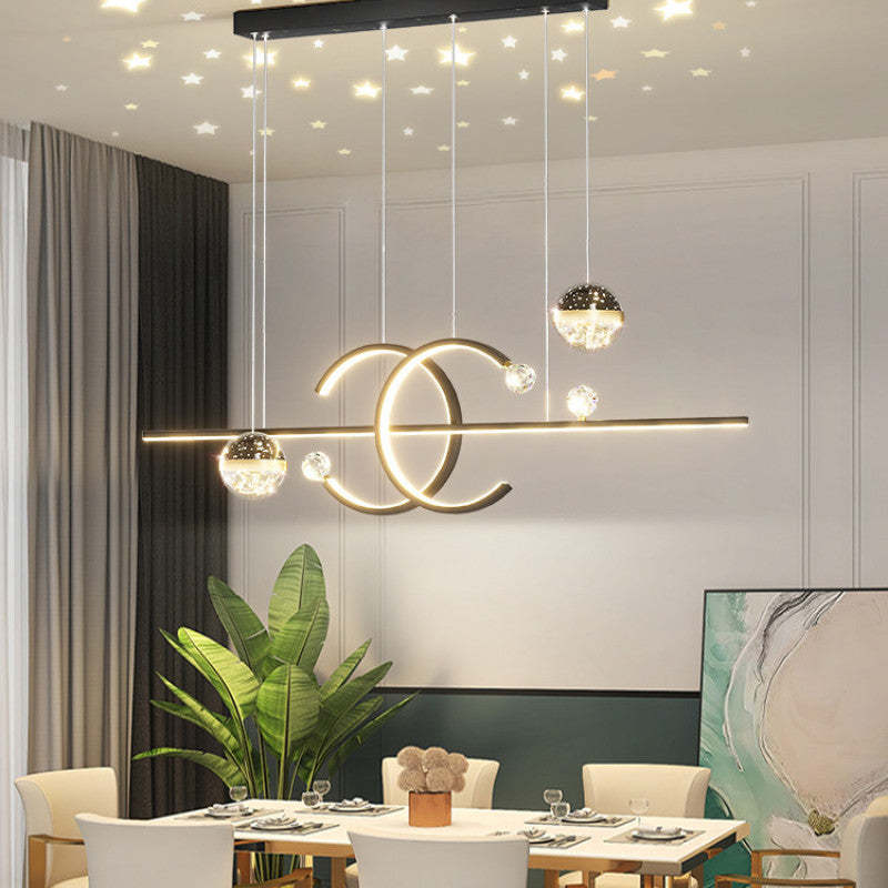 Arisha Pendant Light Double-C, Gold/Black Starry-sky