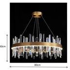 Kristy Modern Crystal Ring Chandelier Black&Gold