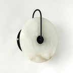 Arisha Round Bedside Wall Light, Artificial Marble, Gold & Black