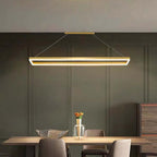 Gloen Modern Rectangular Hanging Pendant Light, Gold/Coffee
