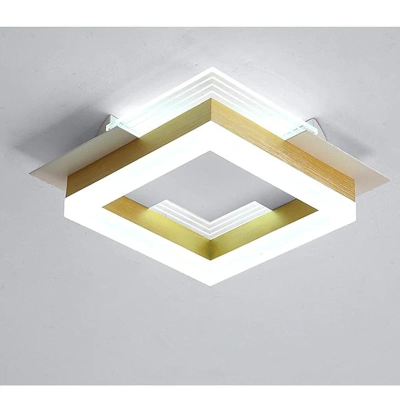 Arisha Modern Simple Gold Flush Mount Ceiling Light, Square/Round