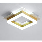 Arisha Modern Simple Gold Flush Mount Ceiling Light, Square/Round