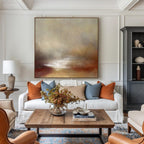 Wabi-Sabi Neutral Landscape Abstract Oil Painting