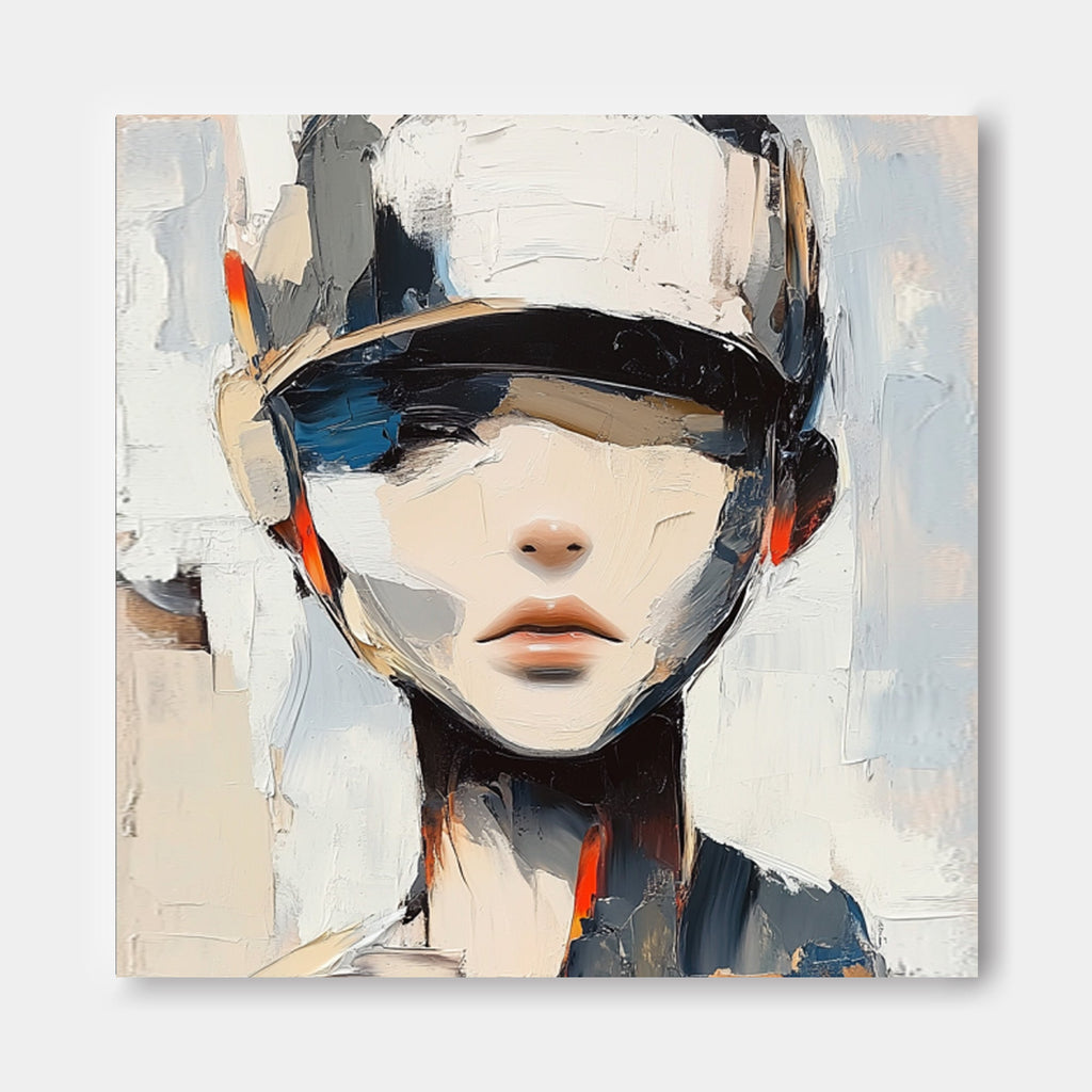 Abstract Impressionist Portrait Cap Painting