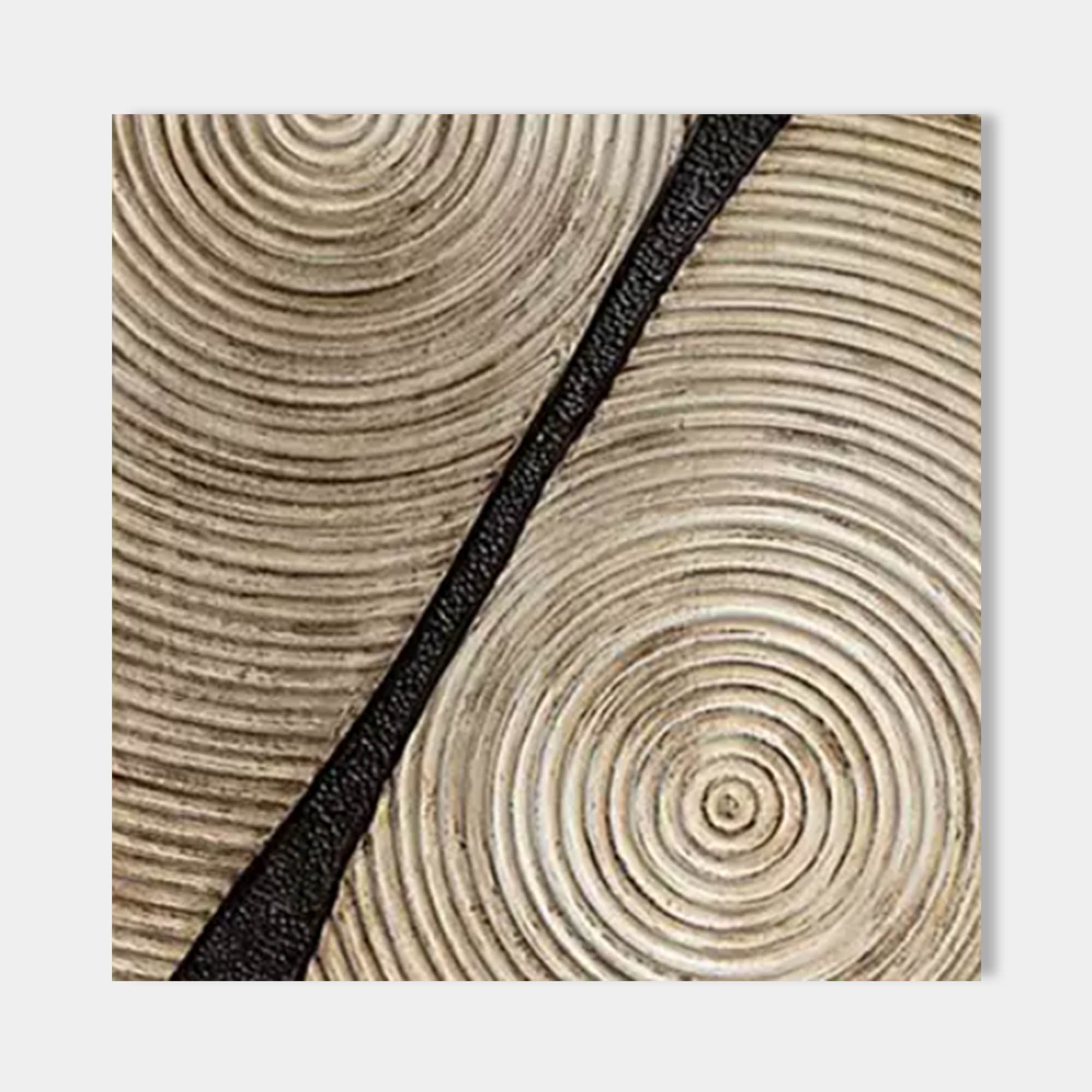 Neutral Tone Textured Spiral Abstract Oil Painting