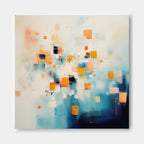 Abstract Geometric Painting Warm Orange And Blue