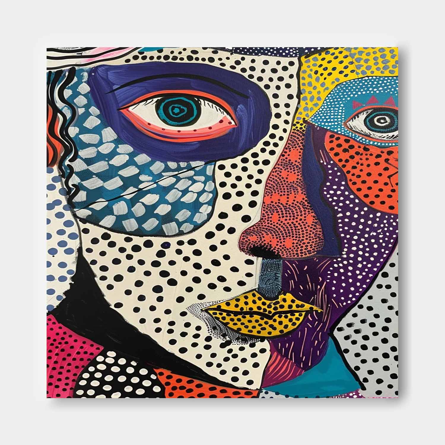 Surreal Pop Art Dual Portrait Vibrant Modern Wall Art