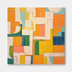 Wall Art Abstract Painterly Patchwork Geometric