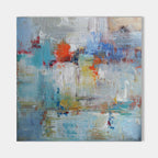 Coastal Tone Abstract Oil Painting Textured