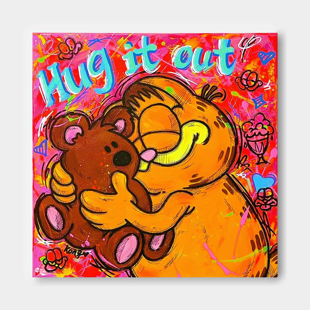Garfield Hug It Out Pop Graffiti Style Wall Art