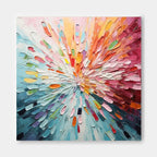 3D Textured Burst Abstract Painting Vibrant Color