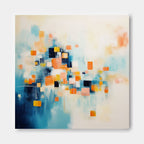 Geometric Pixel Painting Warm Orange Blue