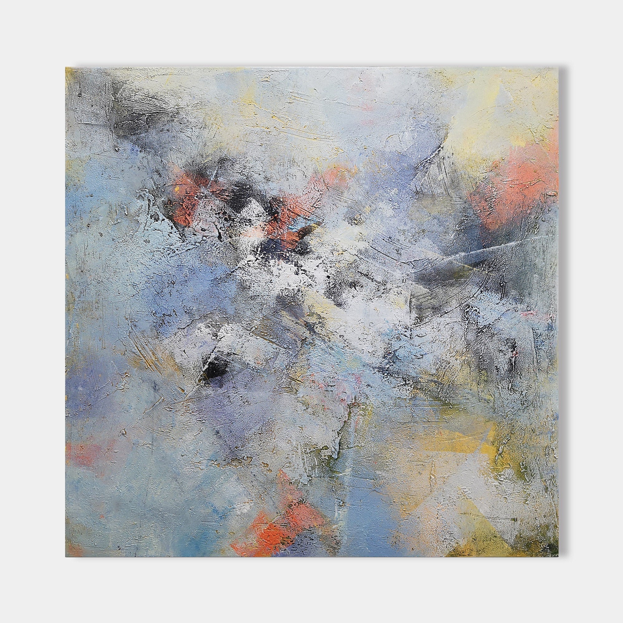 Soft Coastal Abstract Oil Painting Textured