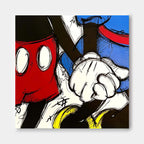 Pop Art Mickey and Donald Hands Graffiti Painting
