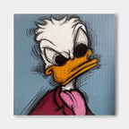 Pop Art Angry Donald Duck Painting Edgy Wall Art