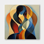 Biomorphic Embrace Abstract Painting Intimate