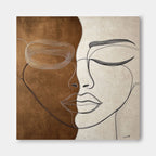 Minimalist Dual Face One-Line Art Two-Tone