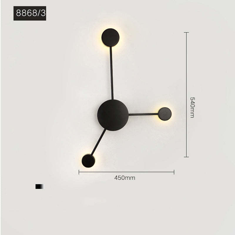 Arisha Modern Nordic Chessboard Metal Wall Lamp, Black