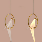 Arisha Modern Nordic Post Modern Bird Pendant Light, White/Clear