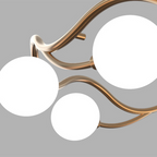 Valentina Modern Designe Wave Metal/Glass Pendant Light, White/Gold