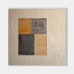 Wabi-Sabi Wall Art Textured Geometric Block