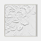 3D White Floral Impasto Painting