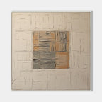 Neutral Geometric Textured Painting