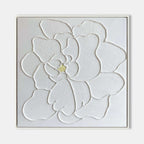 Plaster Art Texture White Textured Flower Painting