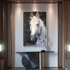 Nocturnal White Horse Portrait Painting