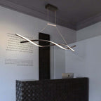 Arisha Pendant Light Linear Double Wave Modern, Metal, Black/Grey, Bedroom