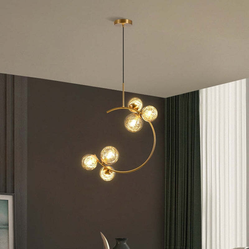 Valentina Modern Glass Globe Pendant Light, Metal & Glass, 3 Style