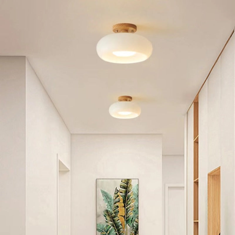 Charlotte Ceiling Light Recessed in Wood - White
