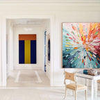 3D Textured Burst Abstract Painting Vibrant Color