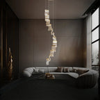 Kristy Industrial Chandelier Wave /Metal Gold Bedroom/Living Room