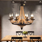 Epoch Antique LED Pendant Light Black Metal/Rope Bar