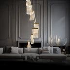 Kristy Industrial Chandelier Wave /Metal Gold Bedroom/Living Room