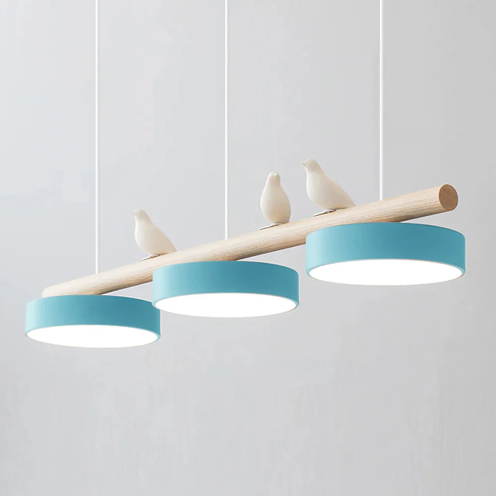 Cliff Pendant Light Oiseau - Câble White - Blue - Light Warm