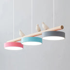 Cliff Pendant Light Oiseau - Câble White - Pink and Blue and Grey - Light Warm