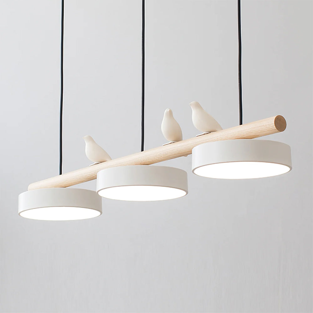 Cliff Pendant Light Oiseau - Câble Black - White - Light Warm