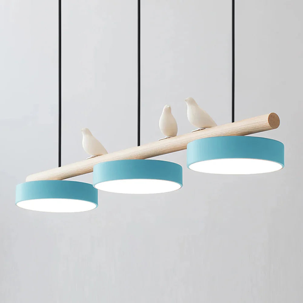 Cliff Pendant Light Oiseau - Câble Black - Blue - Light Warm